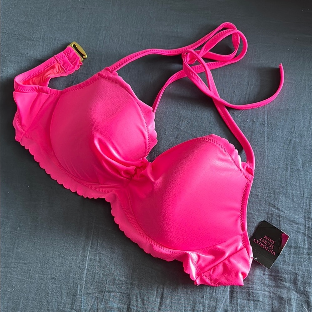 Victoria's Secret Pink Swimsuit Molded Cup Bra with Underwire Top NWT